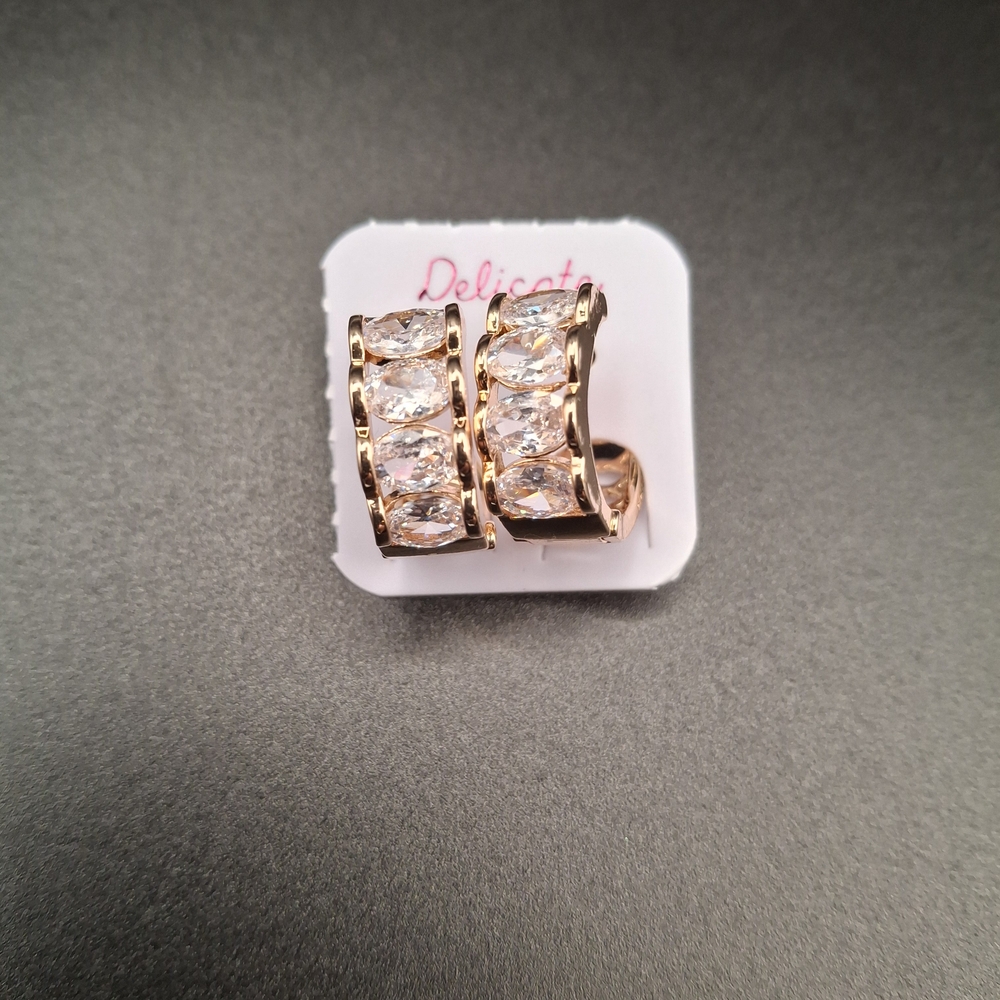Delicates Gold and Silver Crystal Earrings